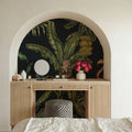 Monkeys with Birds, Dark Mural Wallpaper - room preview 04