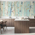 Far From Blue III Gold Leaves Mural Wallpaper - room preview 04