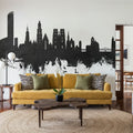 Wroclaw Poland Skyline Black & White Mural Wallpaper - room preview 04