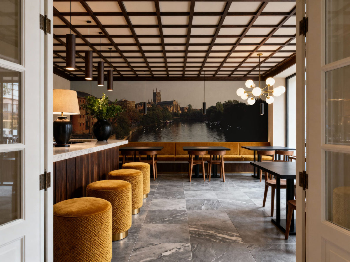 Cathedral Riverfront Mural Wallpaper - room preview 04