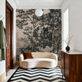 Enchanted Grove Tapestry, Teal Mural Wallpaper - room preview 04