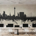 Düsseldorf Germany Skyline Concrete Mural Wallpaper - room preview 04