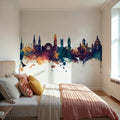 Helsinki Skyline Blue & Bronze Mural Wallpaper - room preview 04