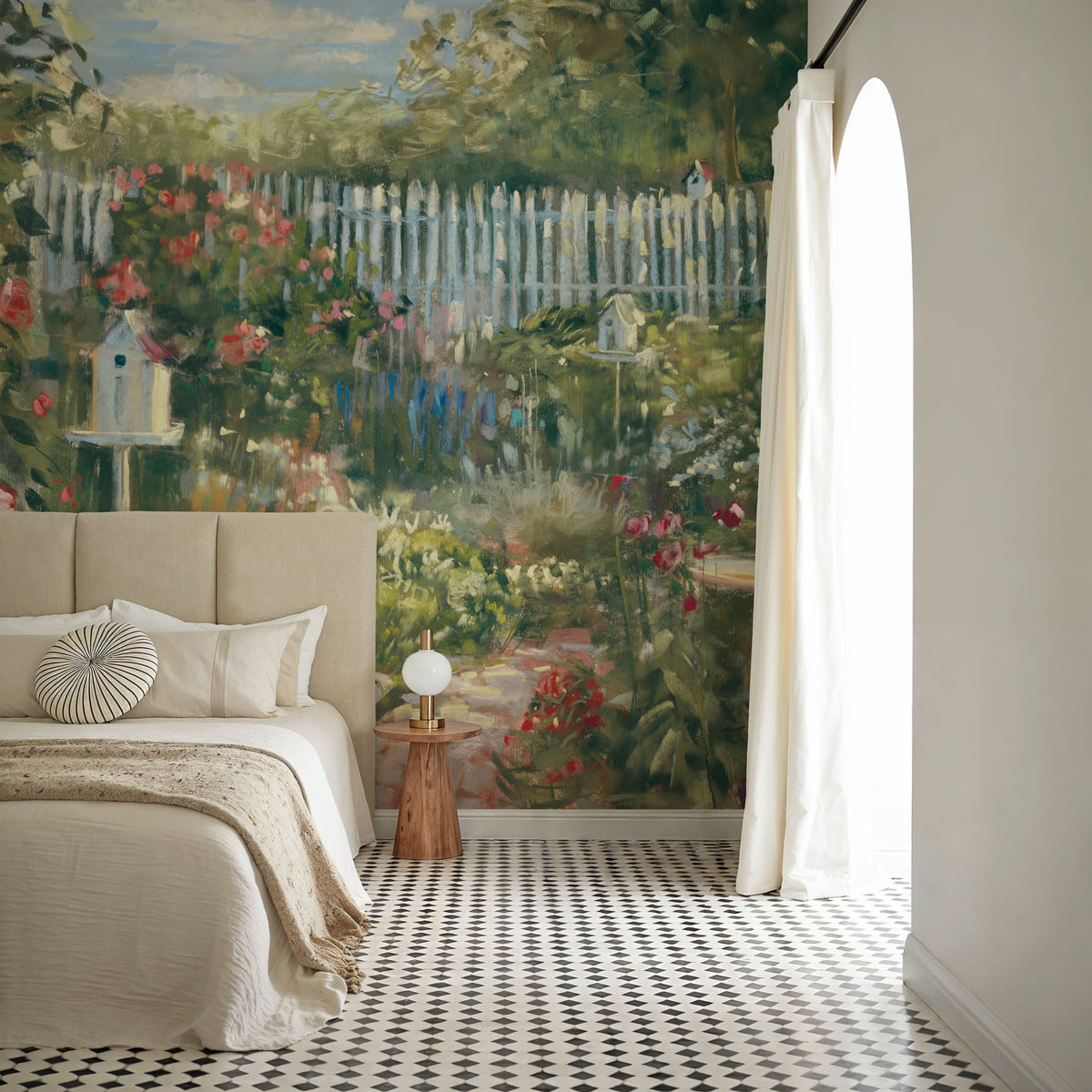 Birdhouse Garden Mural Wallpaper - room preview 04