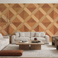 Timber Mosaic Mural Wallpaper - room preview 04