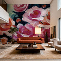 Moody Peonies Mural Wallpaper - room preview 04