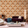Cardinals & Winterberries, Yellow Mural Wallpaper - room preview 04