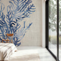 Shibori Coral I on Linen Mural Wallpaper - room preview 04