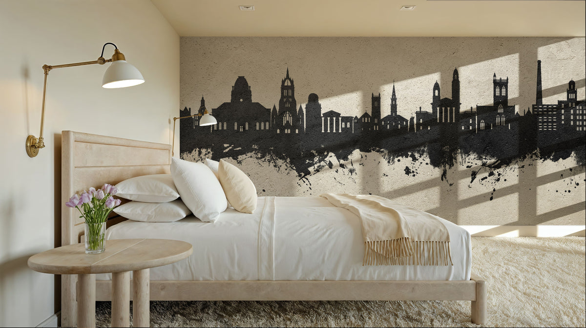 Paisley Skyline Concrete Mural Wallpaper - room preview 04