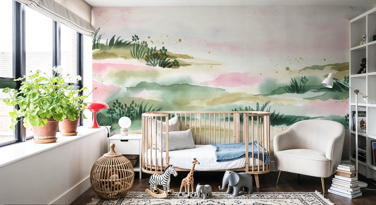 Midsummer Meadow IV Mural Wallpaper - room preview 04