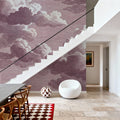 Intaglio Clouds, Burgundy Mural Wallpaper - room preview 04