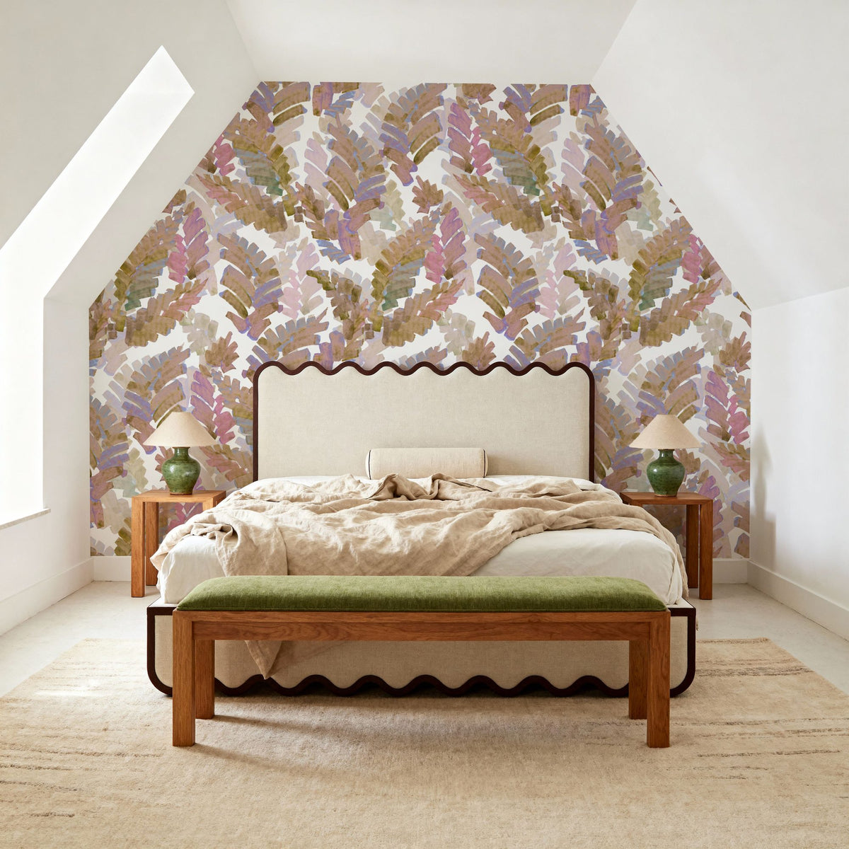 Painted Foliage Mural Wallpaper - room preview 04