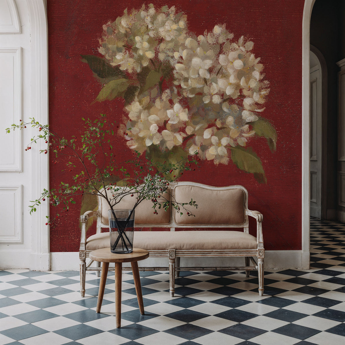 Hydrangea Blooms Mural Wallpaper - room preview 04