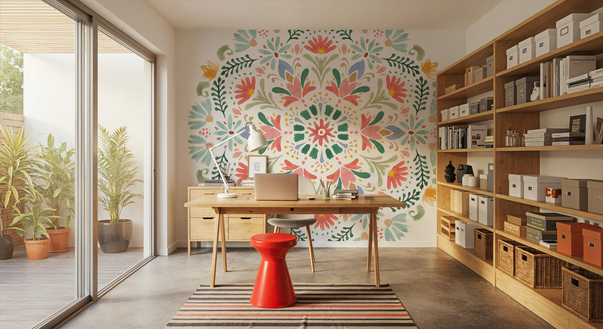 Wild Blooms VII Mural Wallpaper - Light Tone - room preview 04
