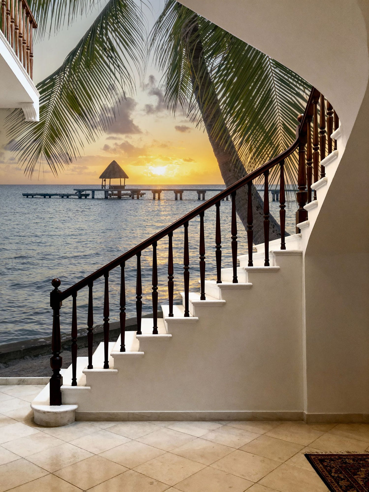 Rangiroa Sunset Mural Wallpaper - room preview 04