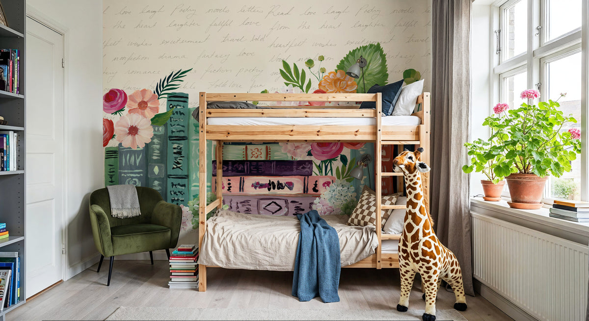 Blooming Books I Mural Wallpaper - room preview 04