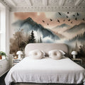 Mystic Mountains Veiled in Morning Mist Mural Wallpaper - room preview 04