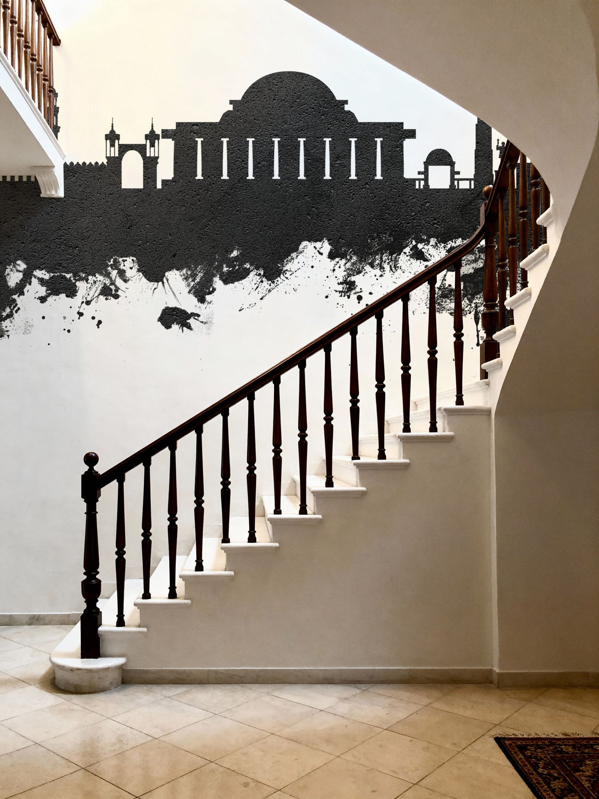 Lilongwe Malawi Skyline Black & White Mural Wallpaper - room preview 04