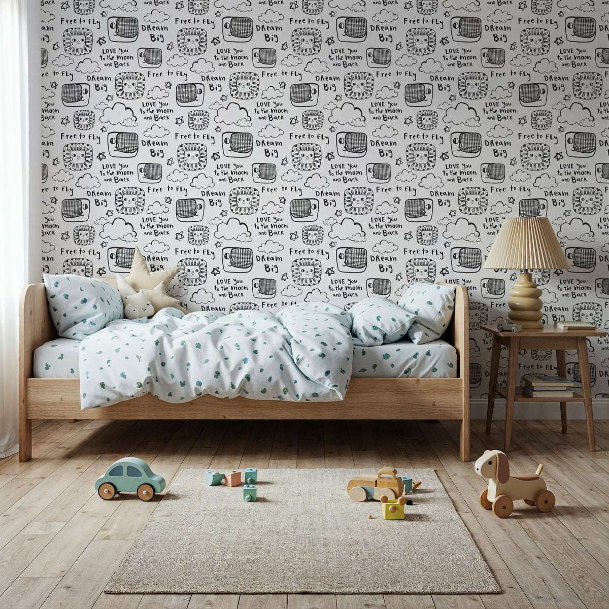 Sky Is the Limit White Mural Wallpaper - room preview 04