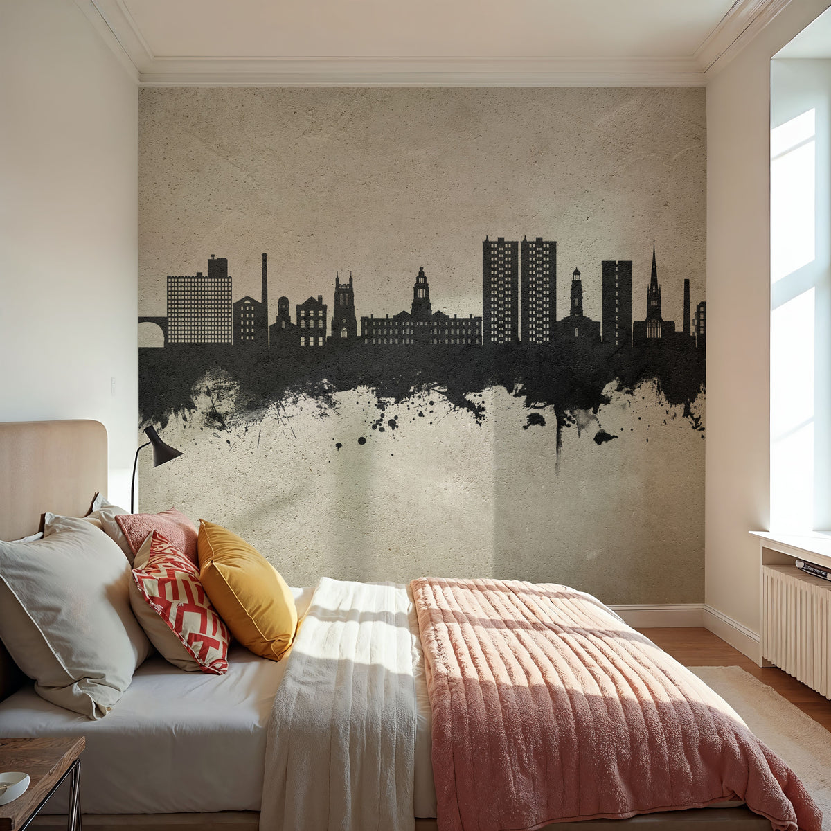 Stockport England Skyline Concrete Mural Wallpaper - room preview 04