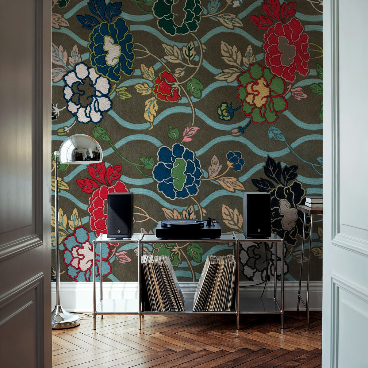 Japanese Flower Fans Mural Wallpaper - room preview 04