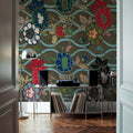 Japanese Flower Fans Mural Wallpaper - room preview 04