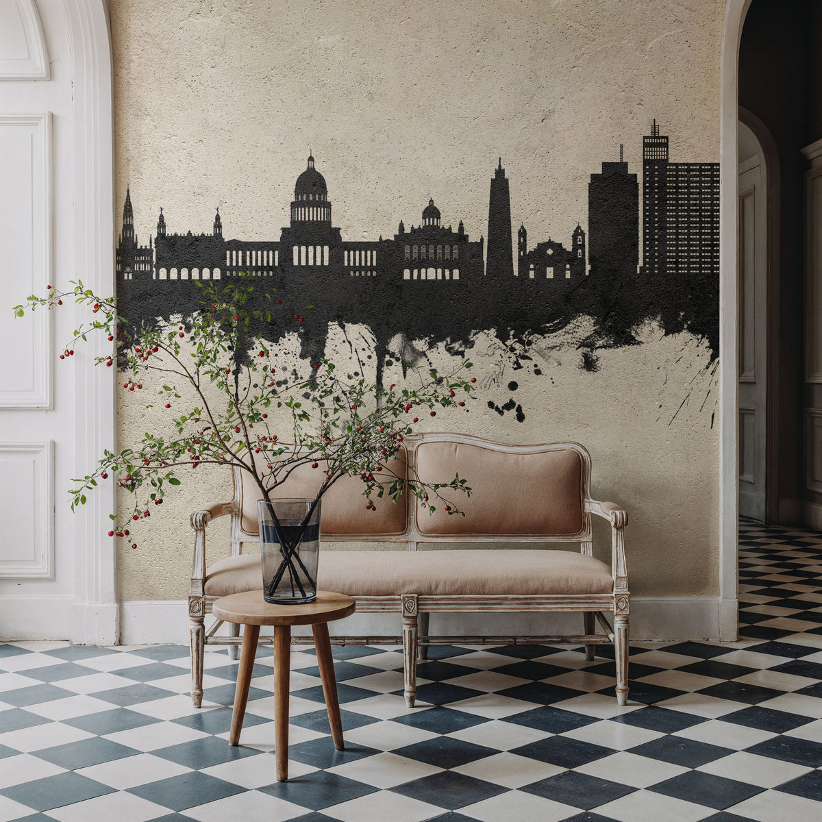 Havana Cuba Skyline Concrete Mural Wallpaper - room preview 04