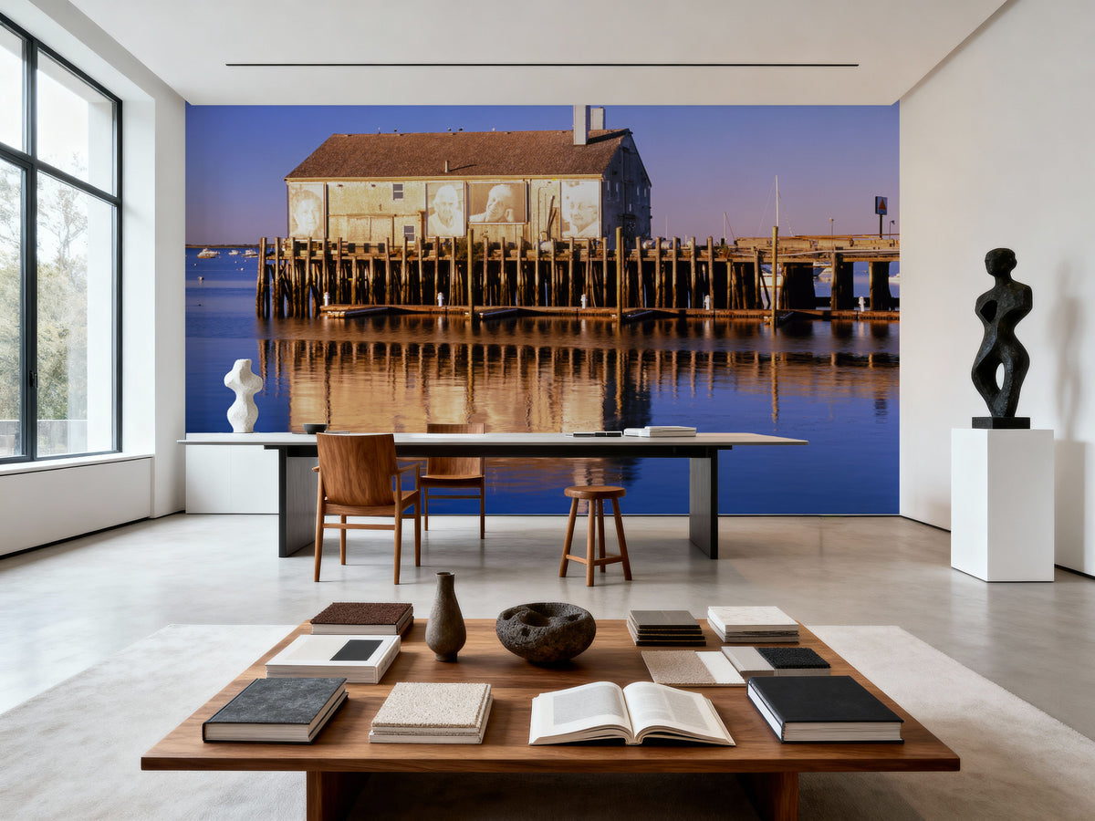 Harbor Reflection Mural Wallpaper - room preview 04