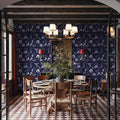 Botanical Postcard Blue Mural Wallpaper - room preview 04