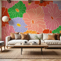 Cool Fluid Flowers Mural, Bright Multi Mural Wallpaper - room preview 04