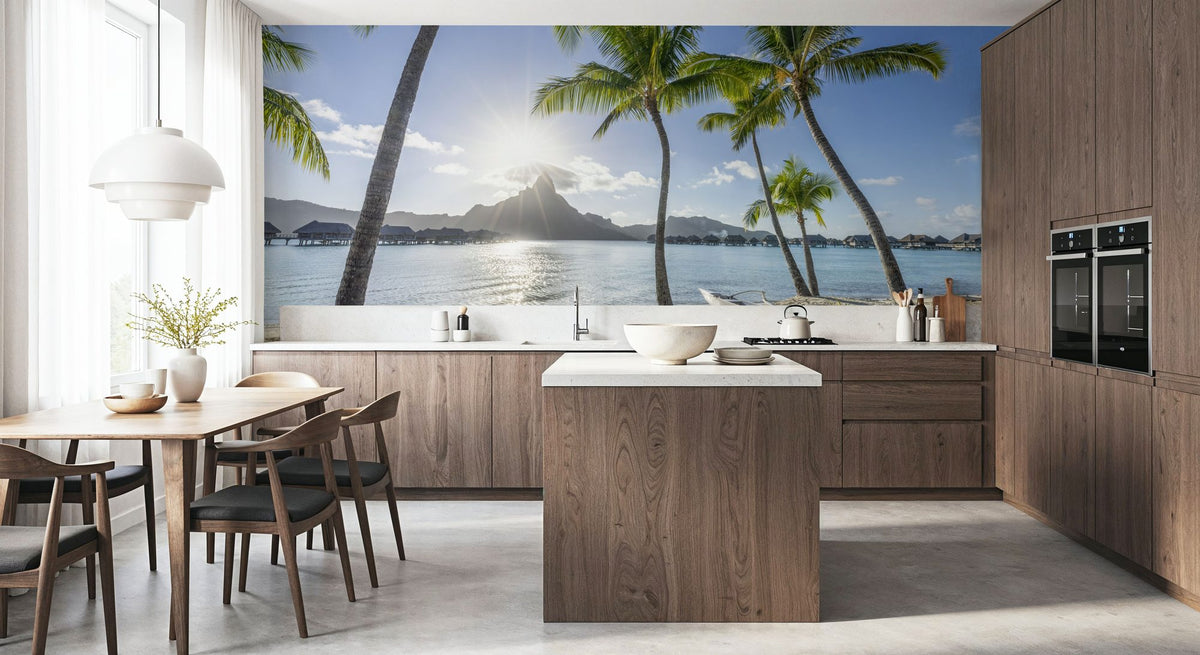 Mount Otemanu Sunset Mural Wallpaper - room preview 04