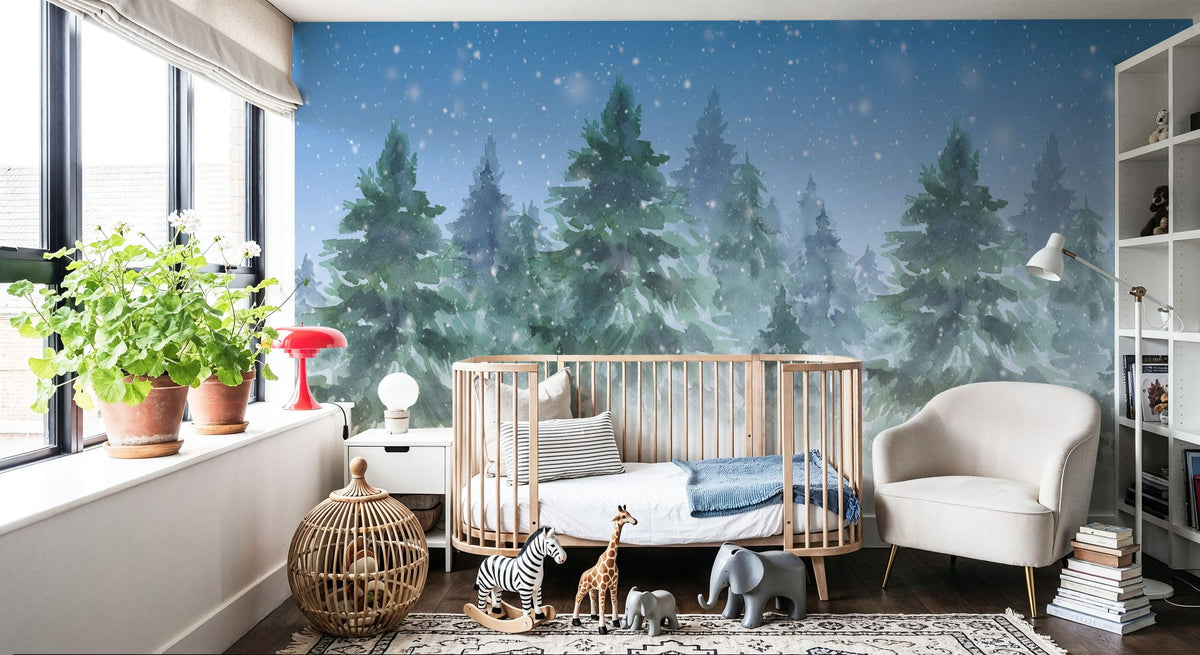 Winter Trees Mural Wallpaper - room preview 04