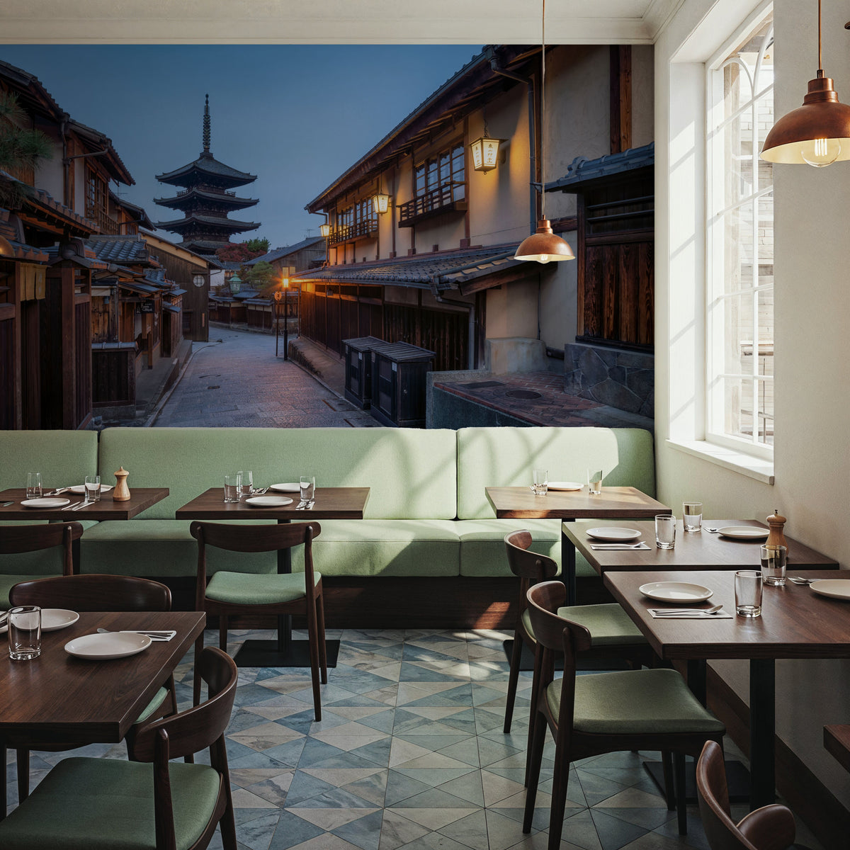 Yasaka Pagoda At Night Mural Wallpaper - room preview 04