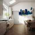 Corpus Christi Texas Skyline Blue & Bronze Mural Wallpaper - room preview 04