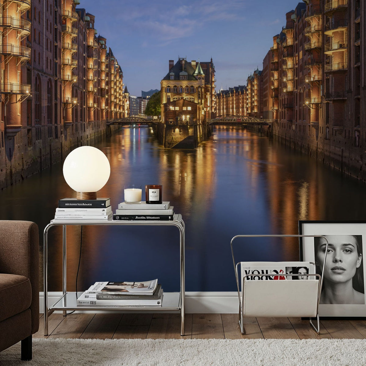Canal Twilight Mural Wallpaper - room preview 04