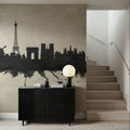 Paris Skyline Concrete Mural Wallpaper - room preview 04