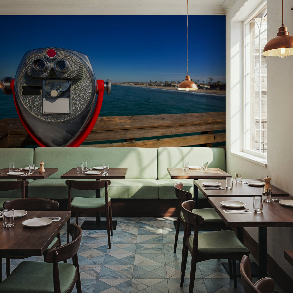 Pier Binoculars Mural Wallpaper - room preview 04