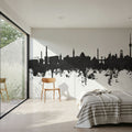 Stuttgart Germany Skyline Black & White Mural Wallpaper - room preview 04