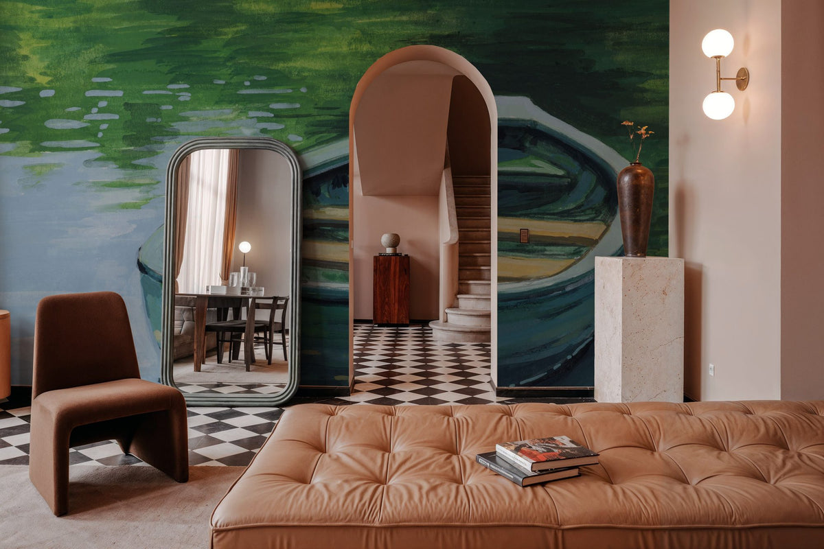 Still Boat in the Lake Mural Wallpaper - room preview 04