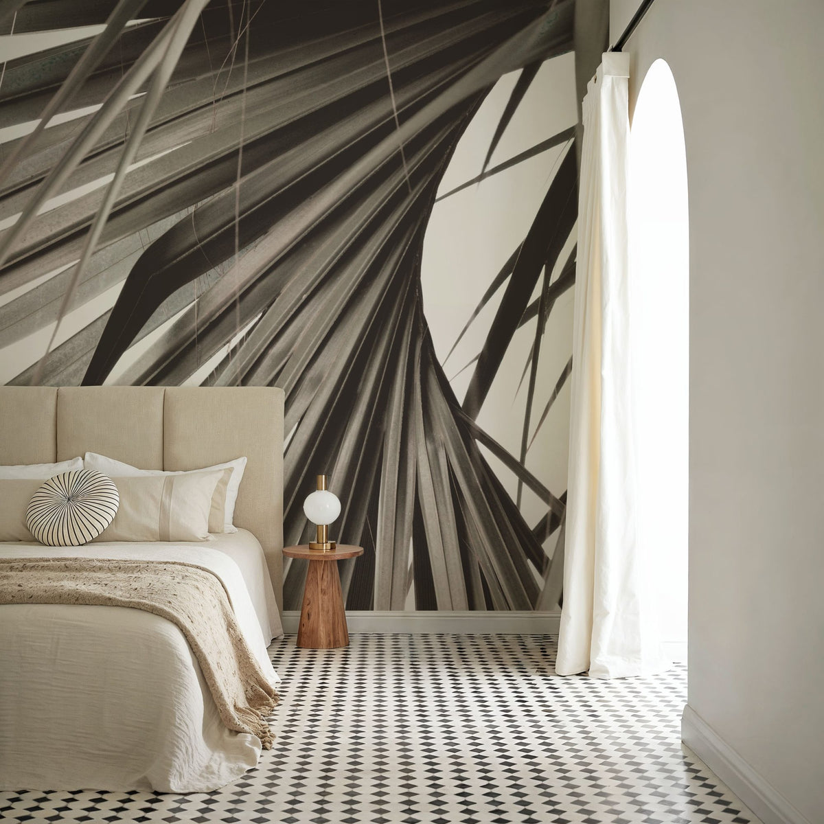 Sepia Palm Mural Wallpaper - room preview 04