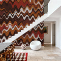 Earthy Color Zig Zag Pattern Mural Wallpaper - room preview 04