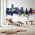 Guildford England Skyline Blue & Bronze Mural Wallpaper - room preview 04