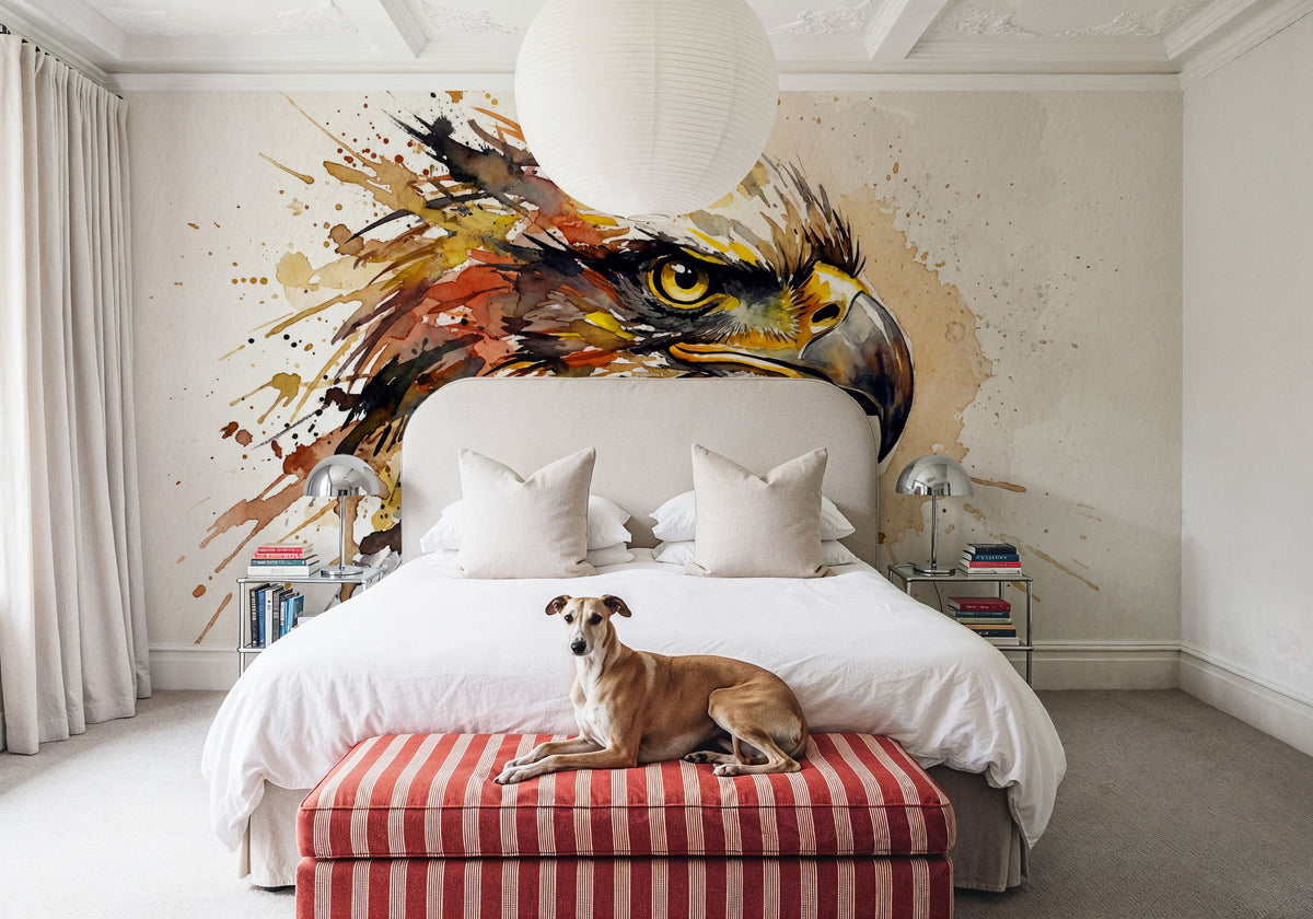 Eagle - Watercolor Predators Series Mural Wallpaper - room preview 04