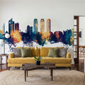 Islamabad Pakistan Skyline Blue & Bronze Mural Wallpaper - room preview 04