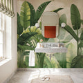 Banana Palms, Bright Green Mural Wallpaper - room preview 04