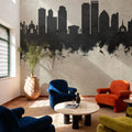 Dayton Ohio Skyline Concrete Mural Wallpaper - room preview 04