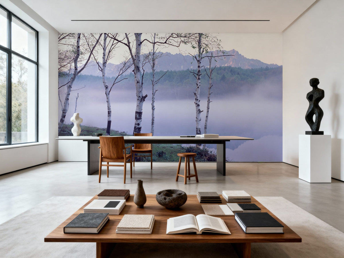 Nagano Birch Mural Wallpaper - room preview 04
