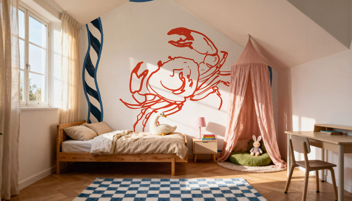 Sea Doodles IV Mural Wallpaper - room preview 04