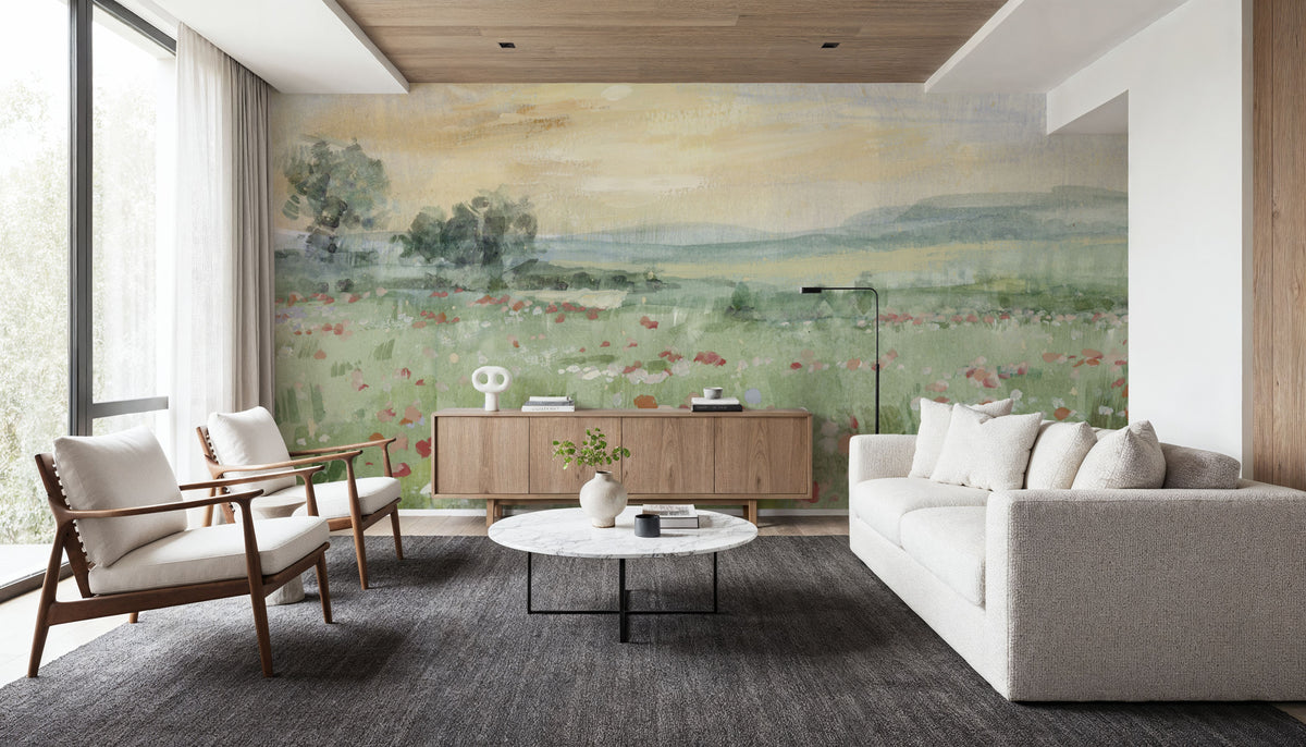 First Light on the Meadow Mural Wallpaper - room preview 04