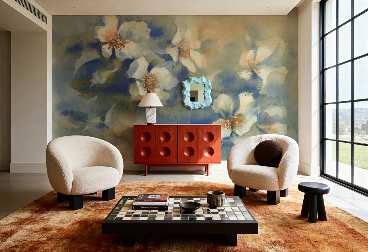 Whisper Bloom Mural Wallpaper - Neutral Tone - room preview 04